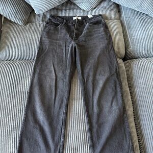 Abercrombie & Fitch Faded Black wide leg jeans curve love